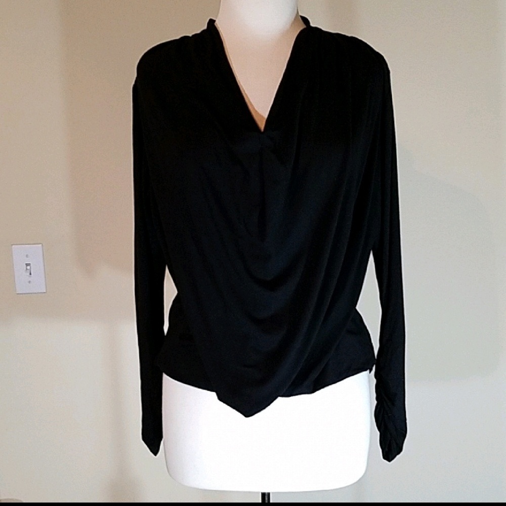 Anthropologie Maeve black knit long sleeve top